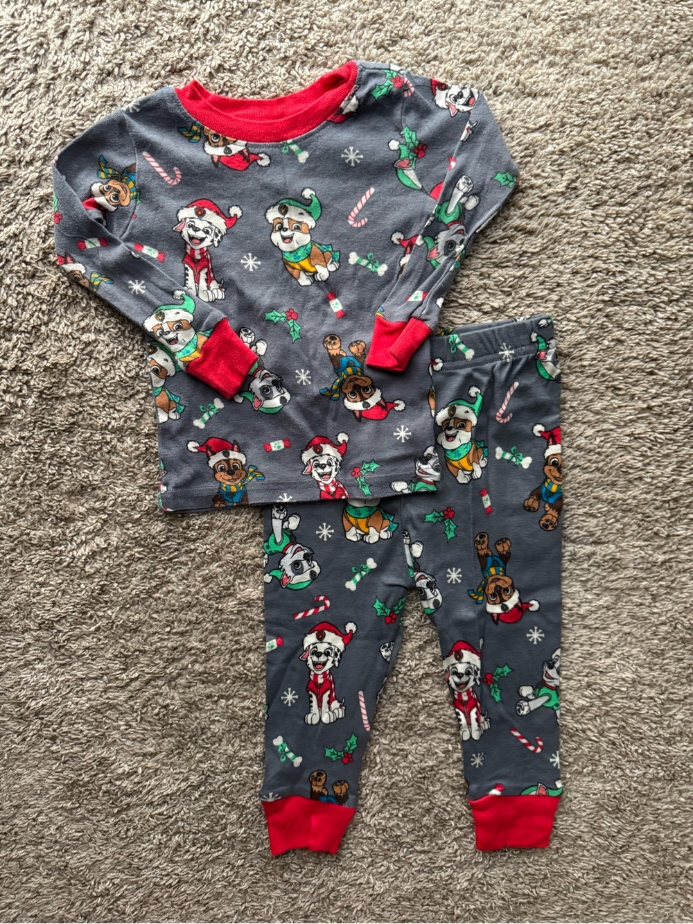 Paw Patrol Christmas Pajama Set 18M Holiday 2 Piece Cotton PJs